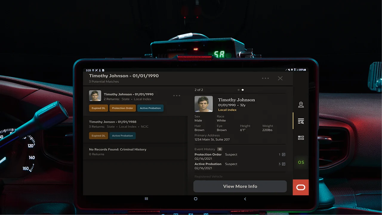Oracle Public Safety Suite screenshot