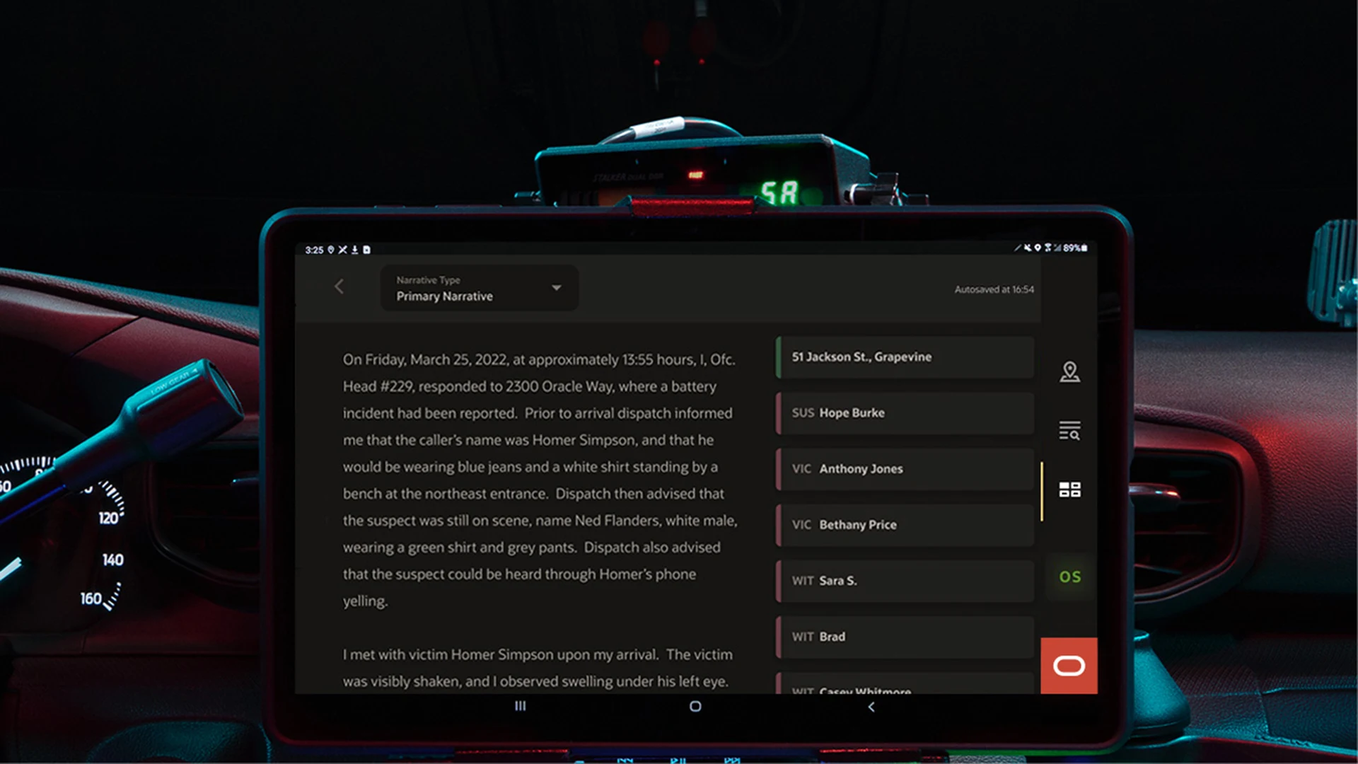 Oracle Public Safety Suite screenshot
